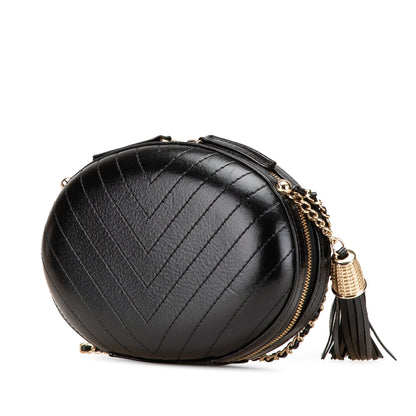 Chanel Chevron Lambskin La Pausa Evening Bag Black