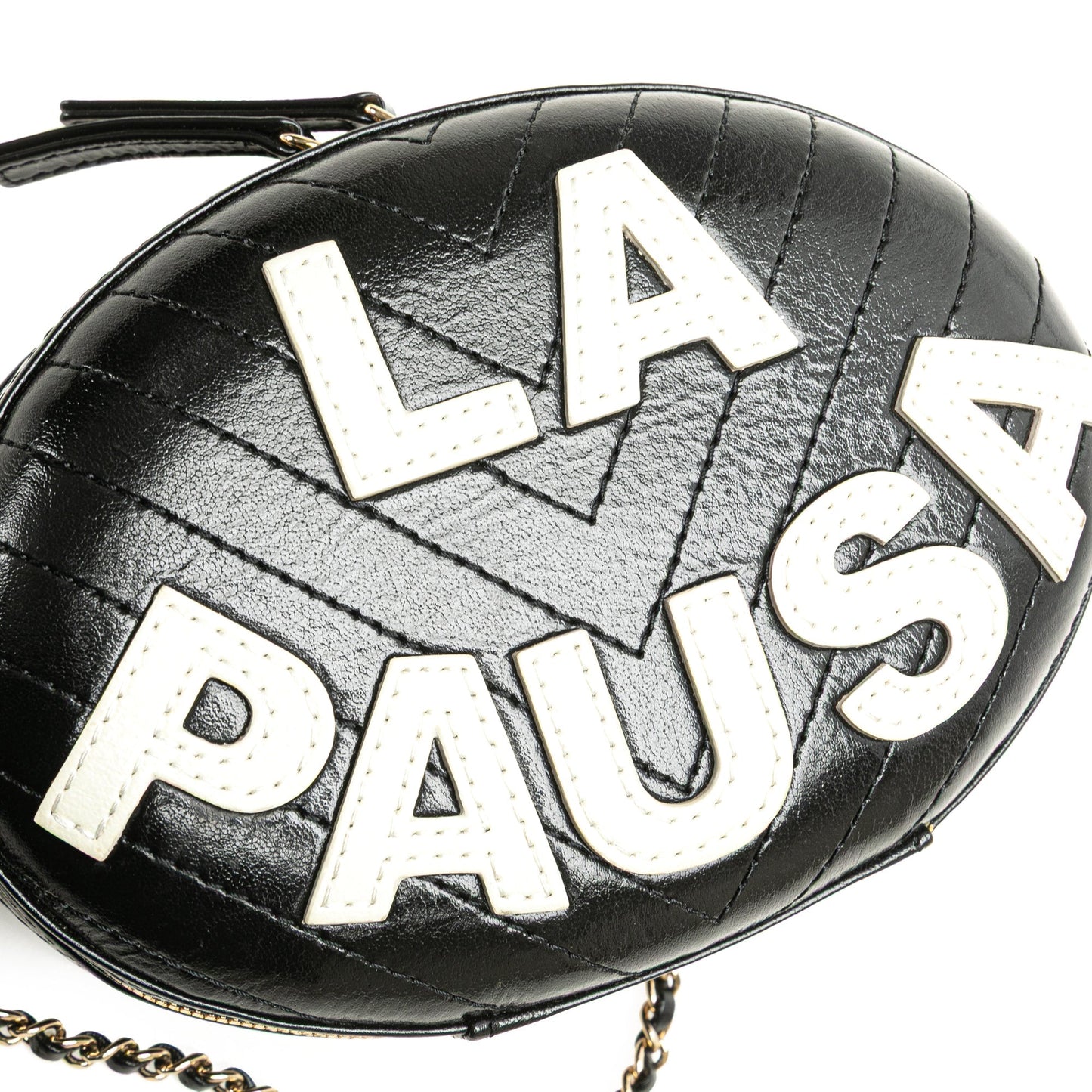 Chanel Chevron Lambskin La Pausa Evening Bag Black