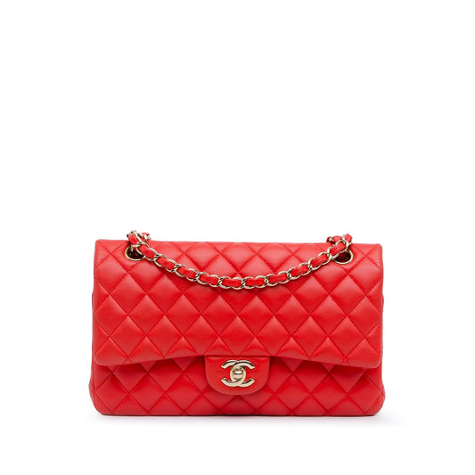 Chanel Medium Classic Lambskin Double Flap Red