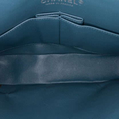 Chanel Medium Classic Lambskin Double Flap Blue
