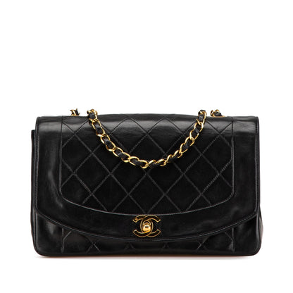 Chanel Medium Lambskin Diana Flap Black