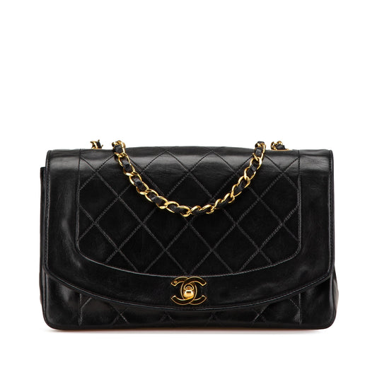 Chanel Medium Lambskin Diana Flap Black