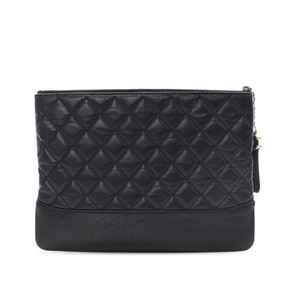 Chanel Medium Aged Calfskin Gabrielle O Case Clutch Black