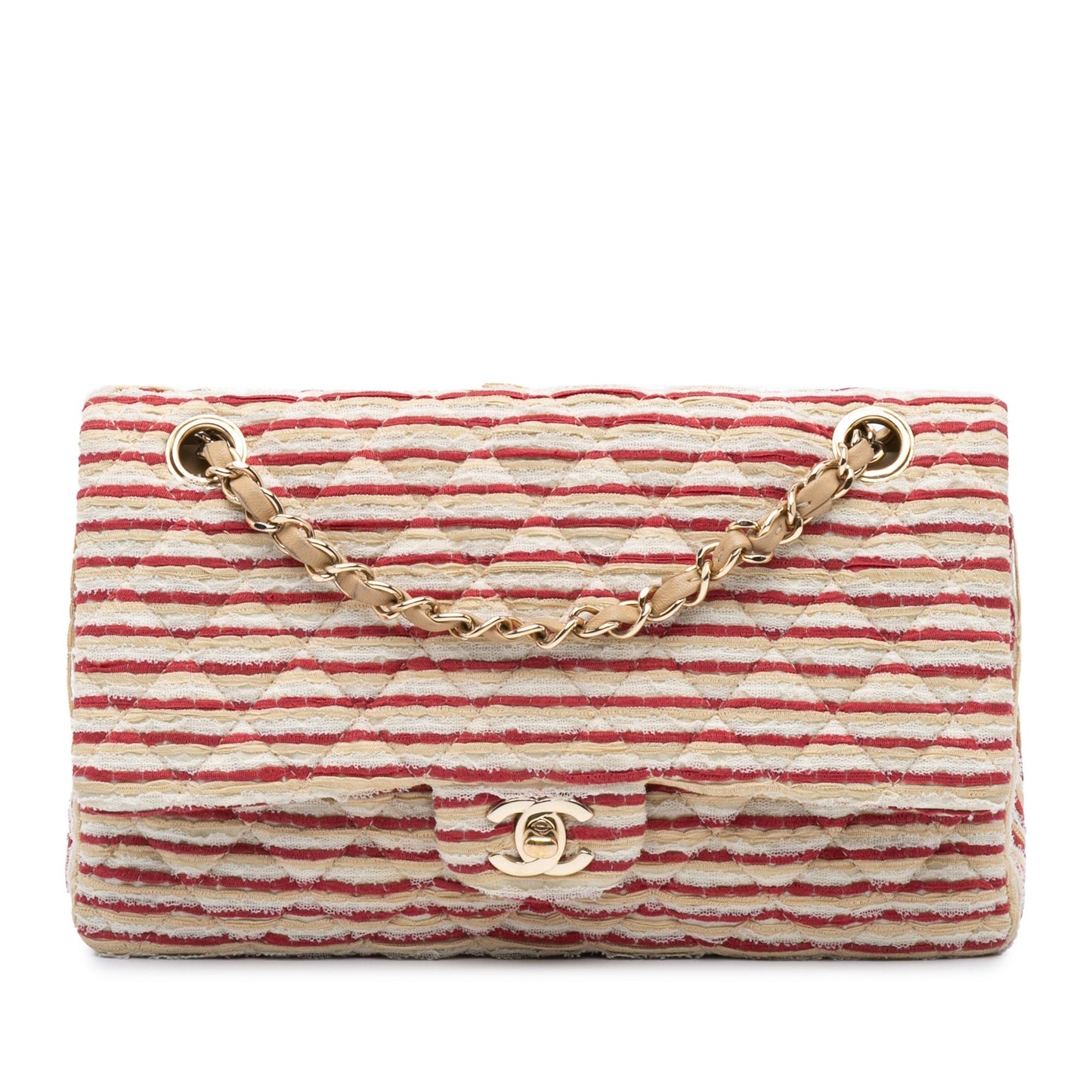 Chanel Medium Classic Jersey Coco Sailor Double Flap Red