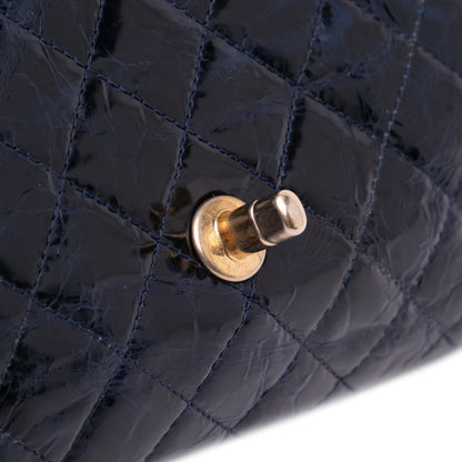 Chanel CC Crackled Glazed Calfskin Accordion Flap Blue