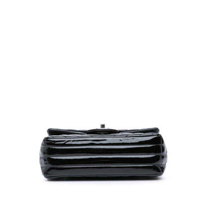 Chanel Mini Rectangular Classic Chevron Patent Single Flap Black