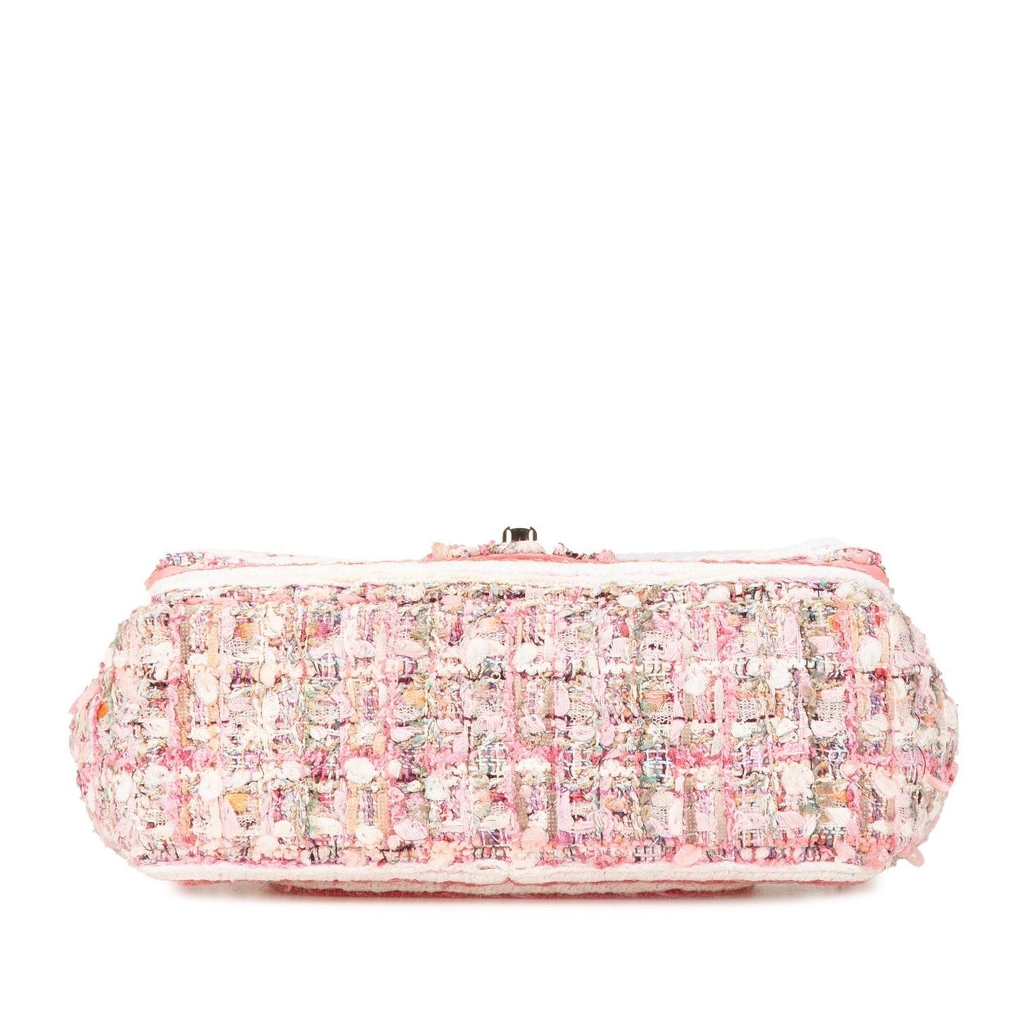 Chanel Mini Rectangular Classic Tweed Braid Flap Pink