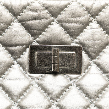 Chanel Reissue 2.55 Quilted Aged Calfskin Tote Silver