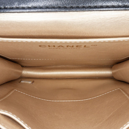 Chanel Quilted Goatskin Chic Pearls Flap Black