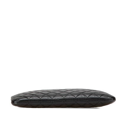 Chanel Medium Quilted Caviar Boy O Case Clutch Black