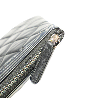 Chanel Medium Quilted Caviar Boy O Case Clutch Black