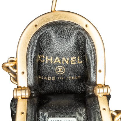 Chanel CC Quilted Lambskin Lipstick Case on Chain Black