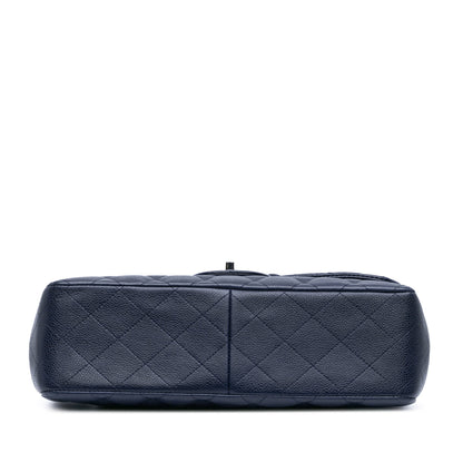 Chanel Jumbo Classic Caviar Double Flap Blue