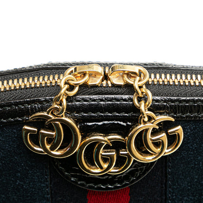 Gucci Small Ophidia Suede Dome Crossbody Blue