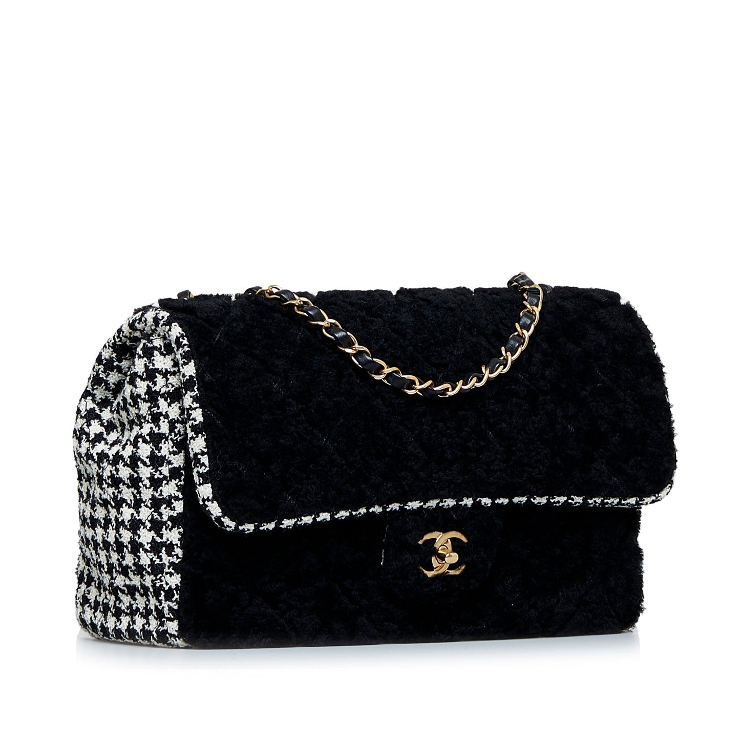 Chanel Shearling CC Turnlock Flap Bag Black