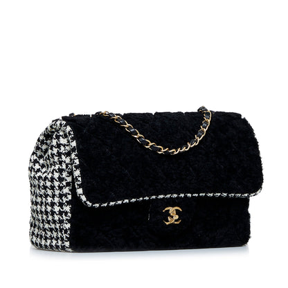 Chanel Shearling CC Turnlock Flap Bag Black