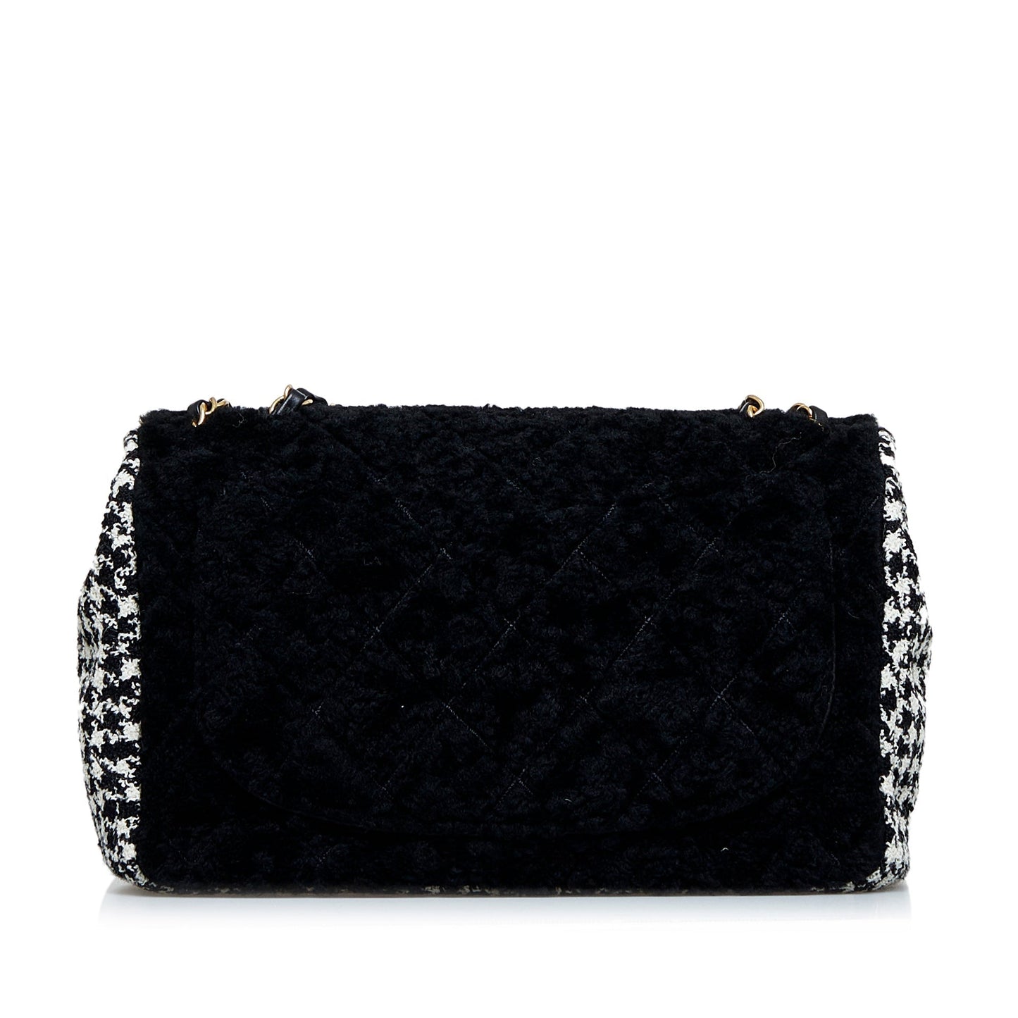 Chanel Shearling CC Turnlock Flap Bag Black