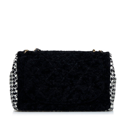Chanel Shearling CC Turnlock Flap Bag Black