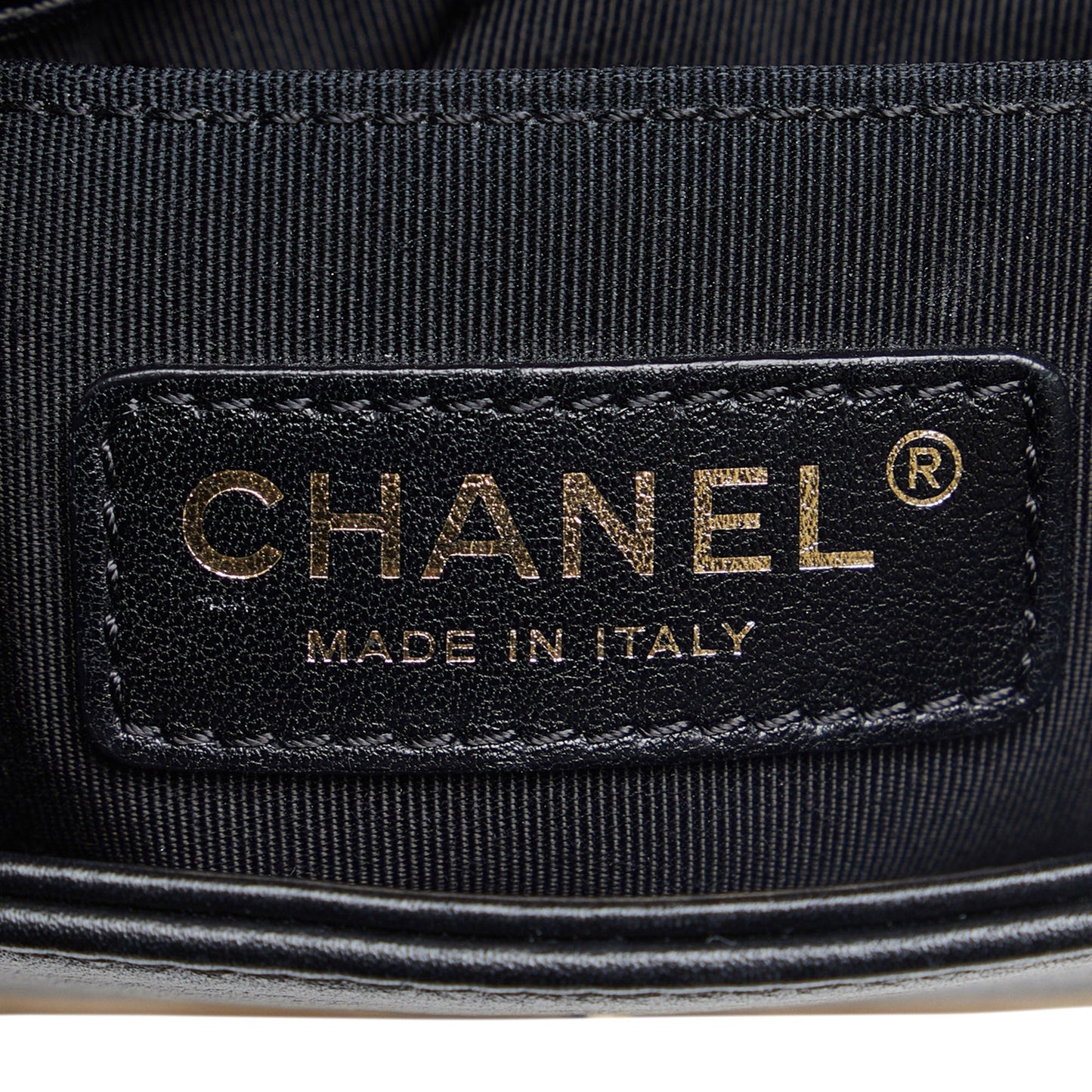 Chanel Mini Square Calfskin Graphic Flap Crossbody Bag Brown