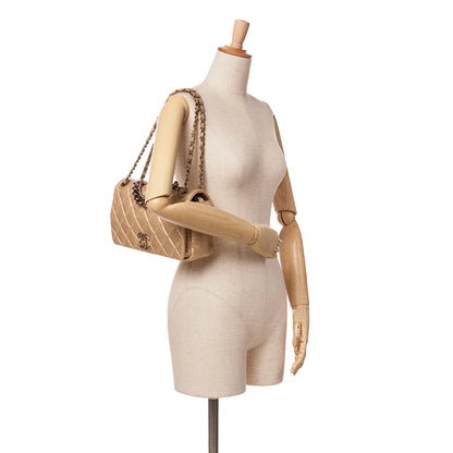 Chanel Medium Quilted Aged Calfskin Pondichery Flap Gold