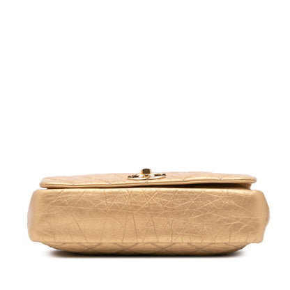 Chanel Medium Quilted Aged Calfskin Pondichery Flap Gold