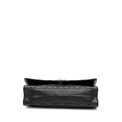 Chanel Small CC Quilted Lambskin Turnlock Full Single Flap Black
