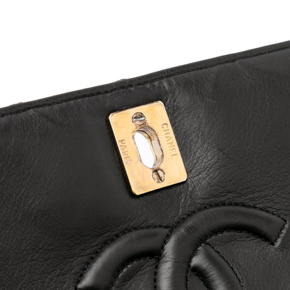 Chanel Small CC Quilted Lambskin Turnlock Full Single Flap Black