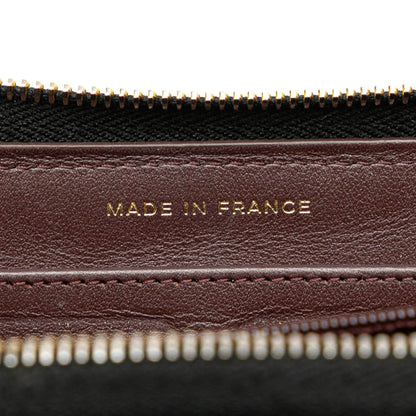 Chanel Quilted Caviar CC Zip Around Long Wallet Black