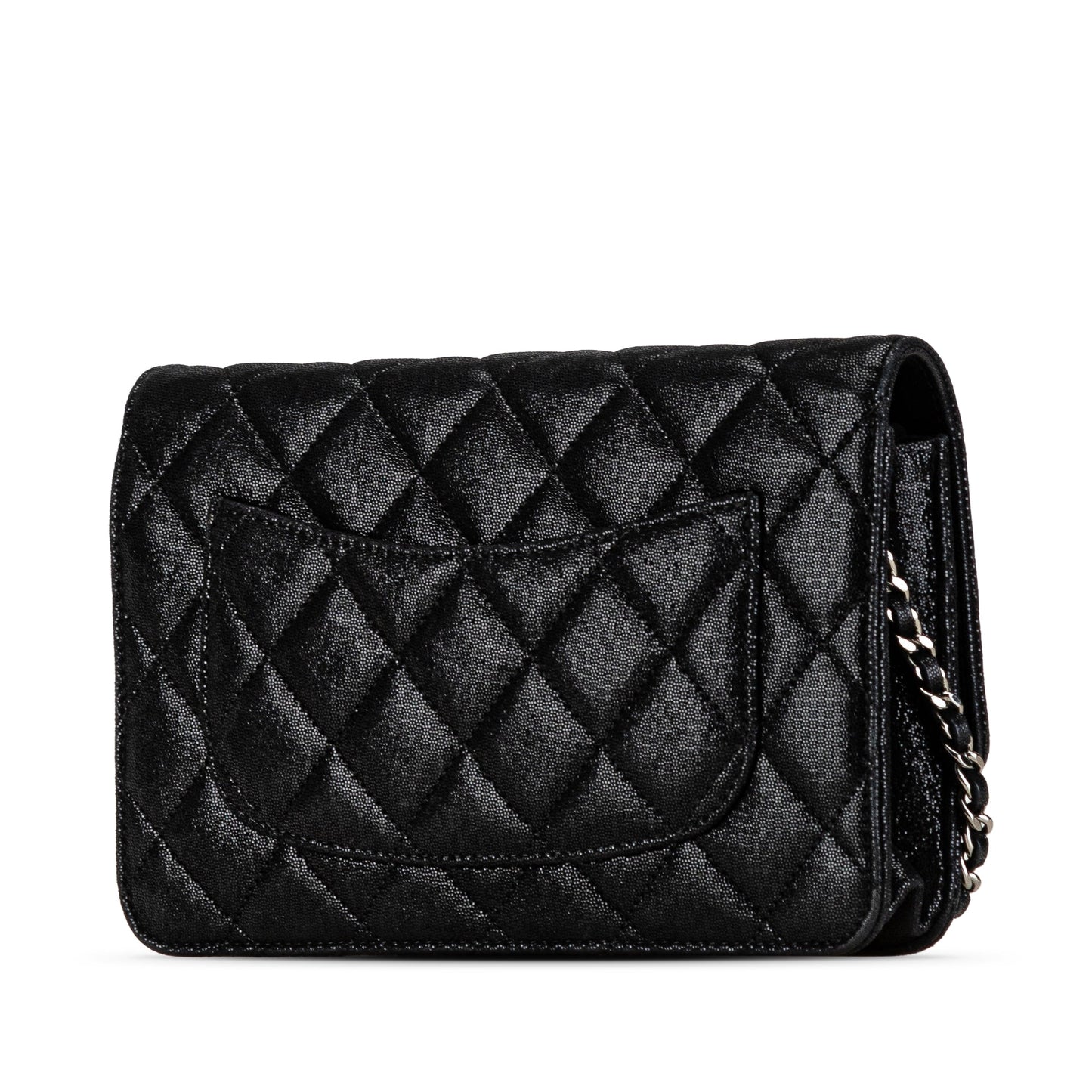 Chanel Iridescent Caviar Crystal CC Wallet On Chain Black