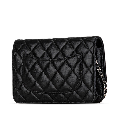 Chanel Iridescent Caviar Crystal CC Wallet On Chain Black