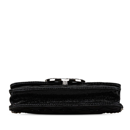 Chanel Iridescent Caviar Crystal CC Wallet On Chain Black
