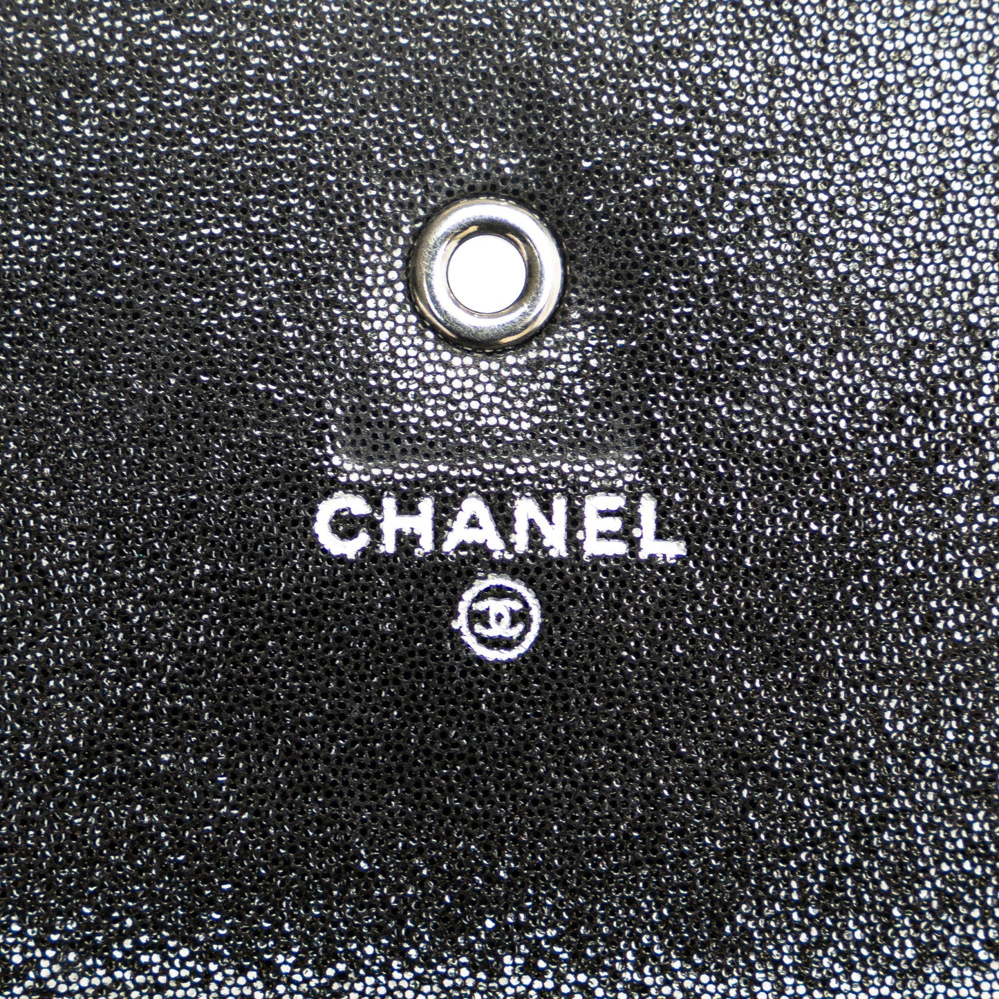 Chanel Iridescent Caviar Crystal CC Wallet On Chain Black