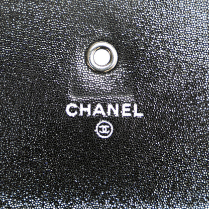 Chanel Iridescent Caviar Crystal CC Wallet On Chain Black
