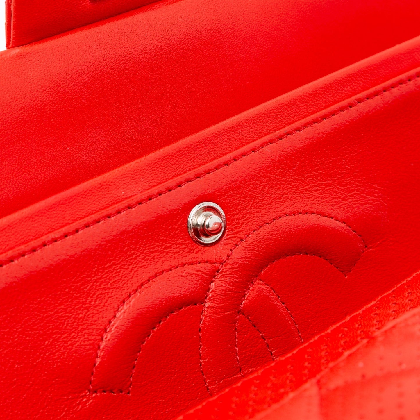 Chanel Medium Classic Perforated Lambskin Double Flap Red