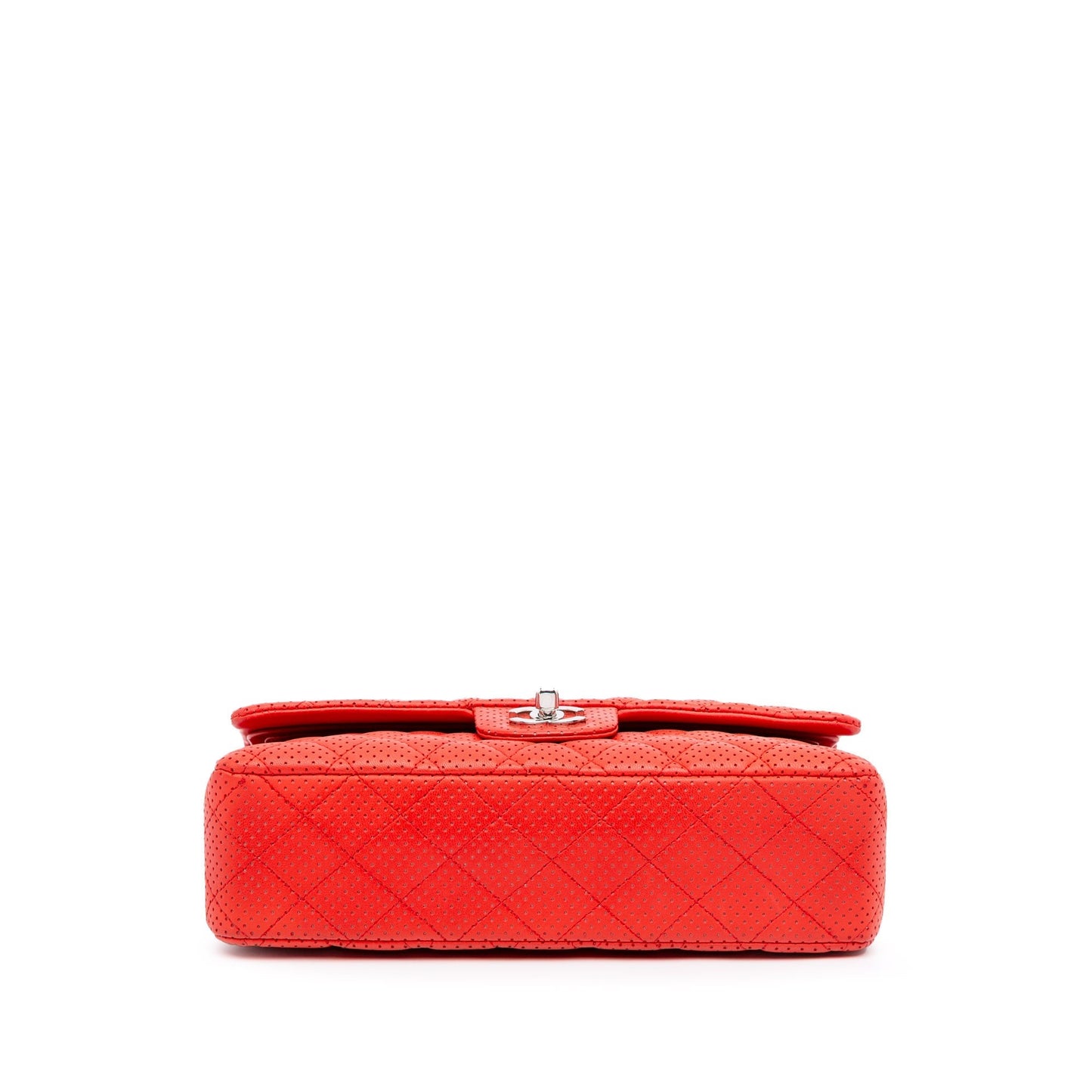 Chanel Medium Classic Perforated Lambskin Double Flap Red