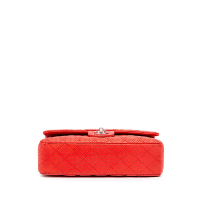 Chanel Medium Classic Perforated Lambskin Double Flap Red