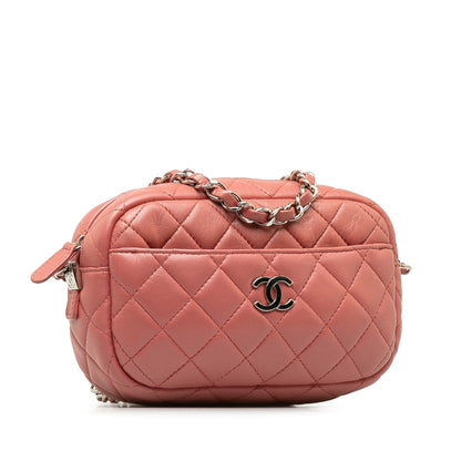 Chanel Mini Lambskin Camera Case Pink
