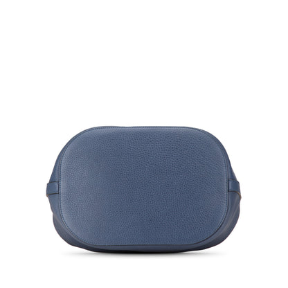 Gucci Leather Miss Bamboo Tassel Bucket Bag Blue