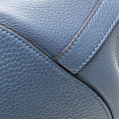 Gucci Leather Miss Bamboo Tassel Bucket Bag Blue