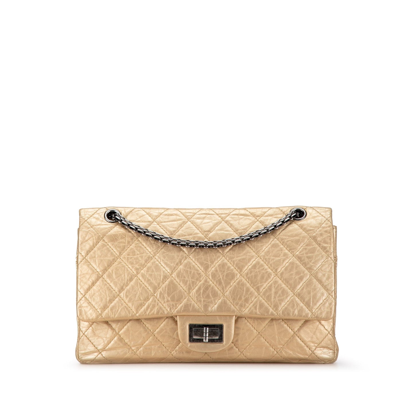 Chanel Aged Calfskin Reissue 2.55 Double Flap 227 Gold