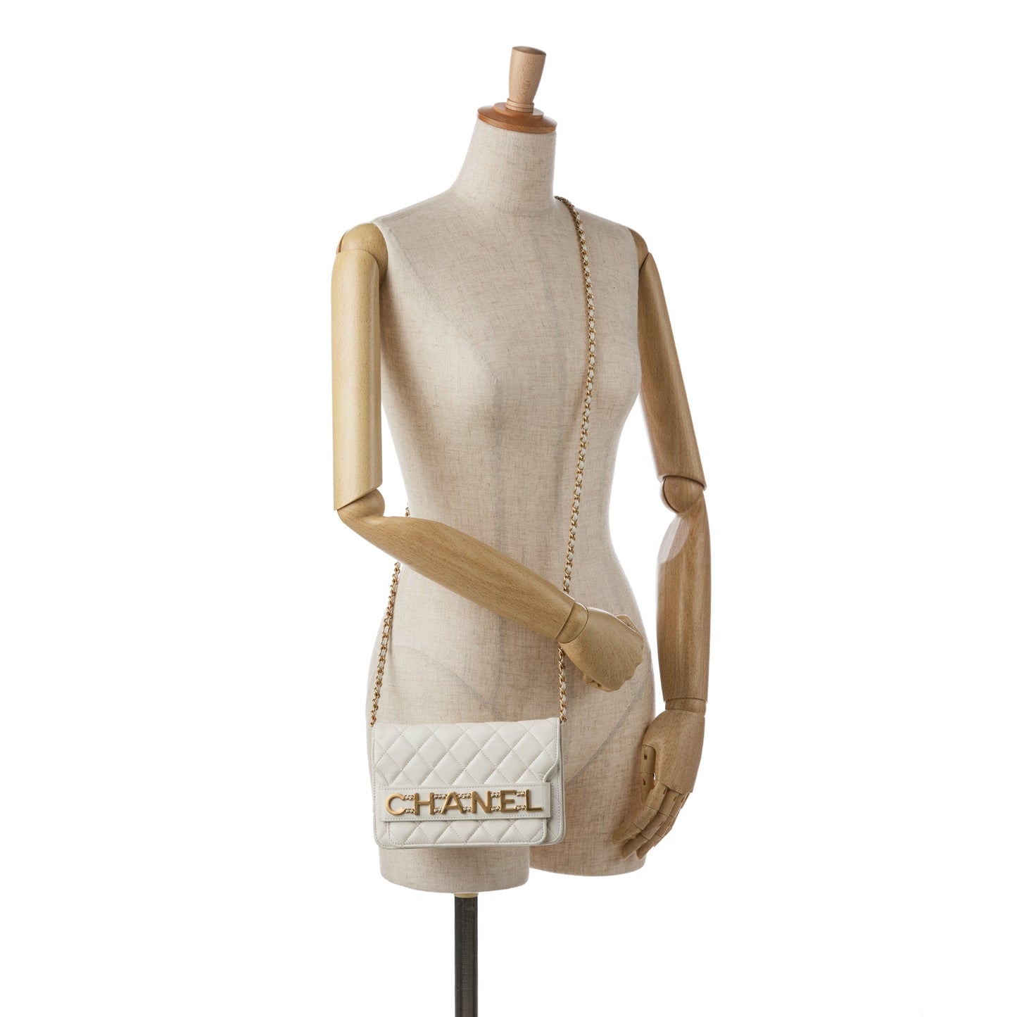 Chanel Enchained Flap Wallet on Chain White