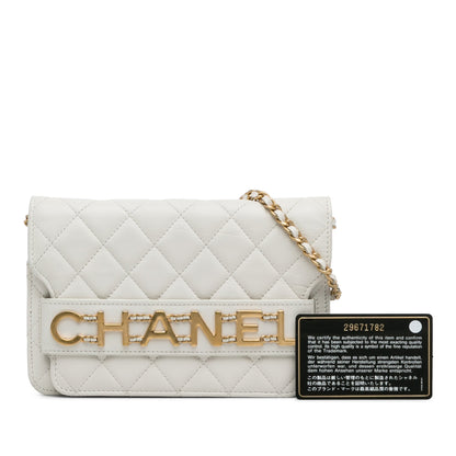 Chanel Enchained Flap Wallet on Chain White
