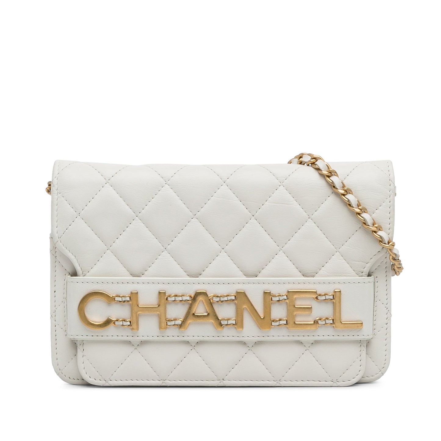 Chanel Enchained Flap Wallet on Chain White