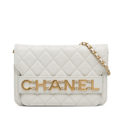 Chanel Enchained Flap Wallet on Chain White