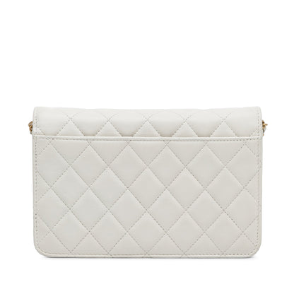 Chanel Enchained Flap Wallet on Chain White