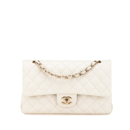 Chanel Medium Classic Caviar Double Flap White