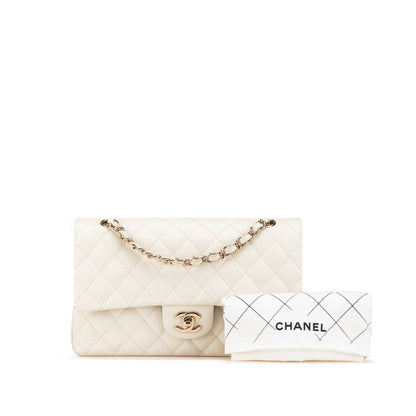 Chanel Medium Classic Caviar Double Flap White