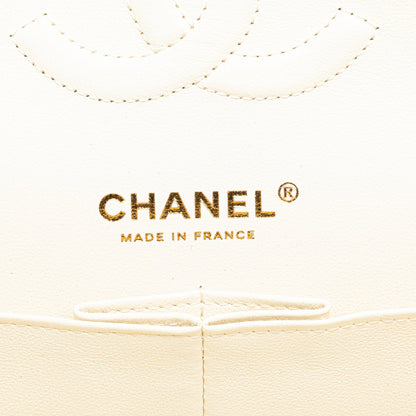 Chanel Medium Classic Caviar Double Flap White
