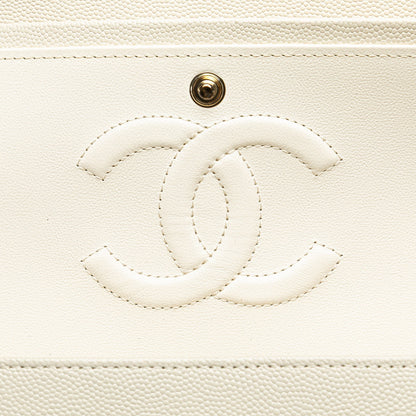 Chanel Medium Classic Caviar Double Flap White