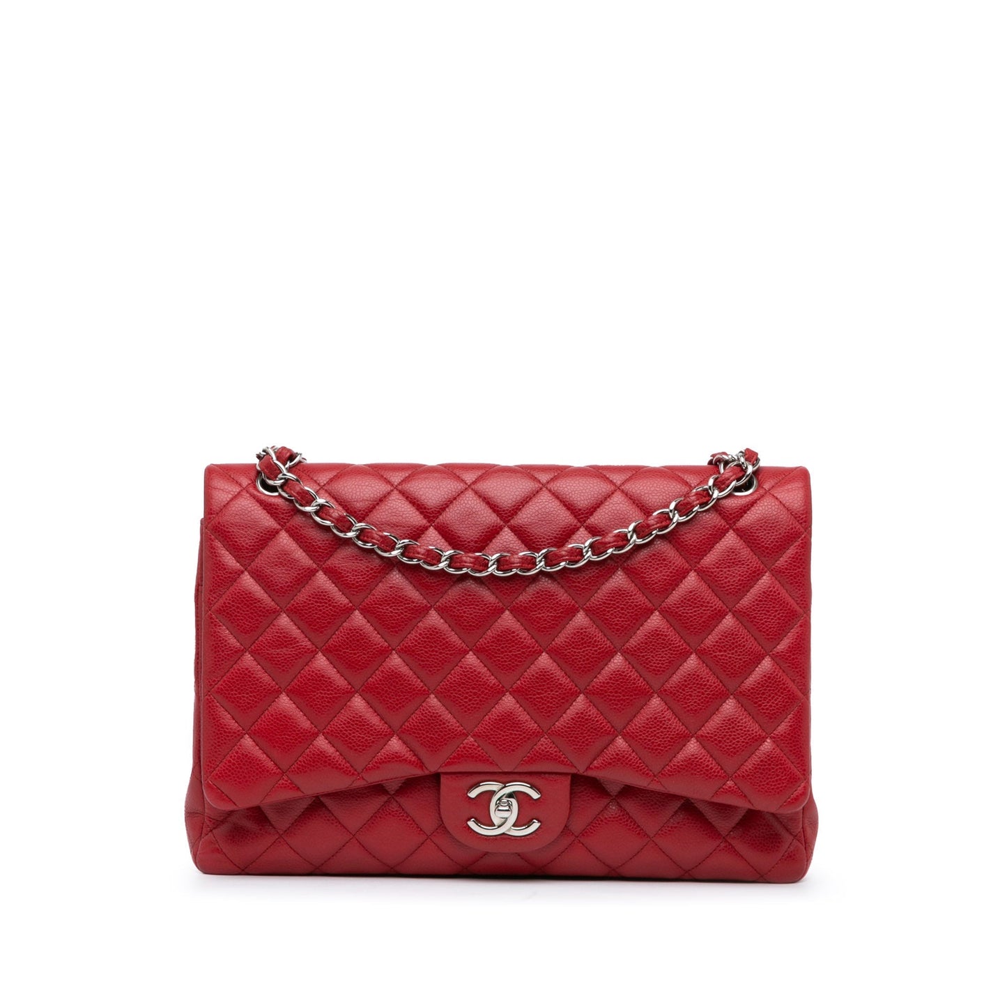 Chanel Maxi Classic Caviar Double Flap Red